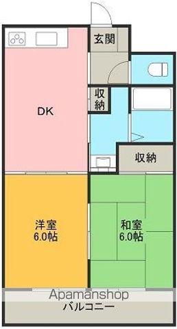 コーポウィッティー(2DK/5階)の間取り写真