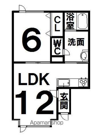 イースト12(1LDK/2階)の間取り写真