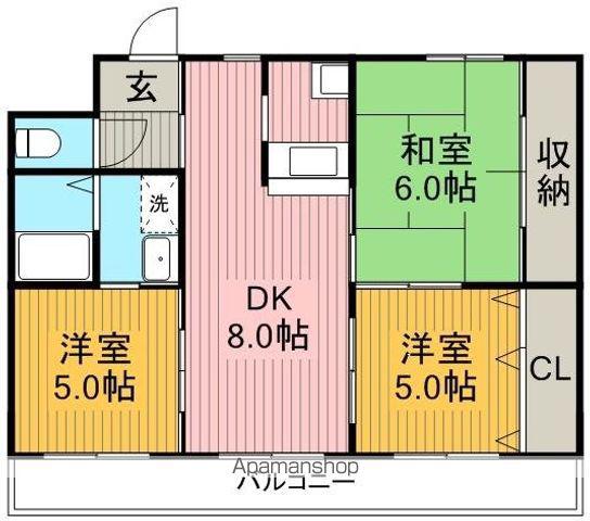 アイコート(3LDK/1階)の間取り写真