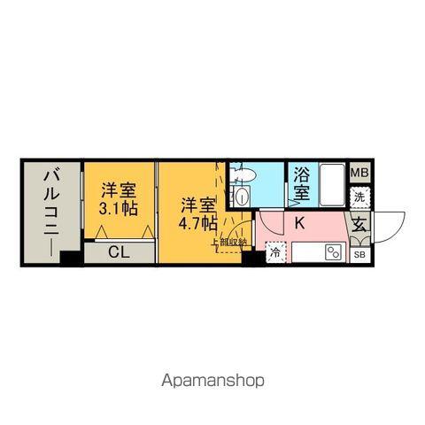 NO70 HARBOR サウス TOWER(2K/4階)の間取り写真