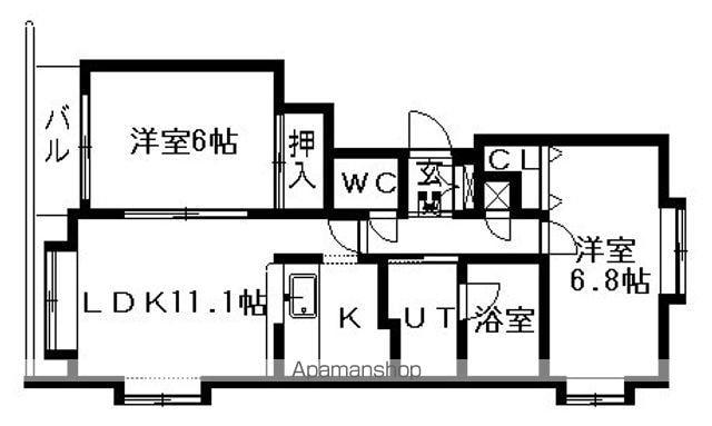 105松井ビル(2LDK/4階)の間取り写真