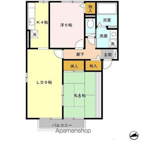 フルーレ高砂(2LDK/2階)の間取り写真