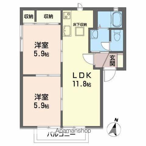 ビューラーA(2LDK/1階)の間取り写真