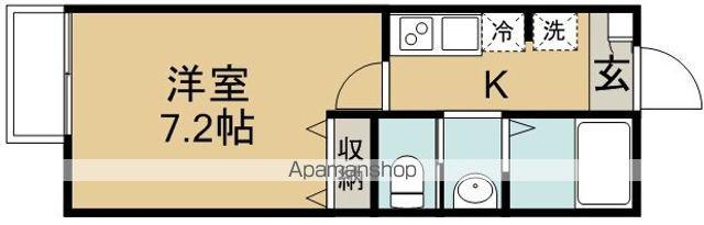 ウエルコート川越旭町(1K/2階)の間取り写真