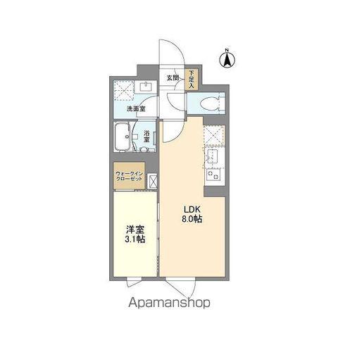 ウェルスクエア中野坂上Ⅱ(1LDK/4階)の間取り写真