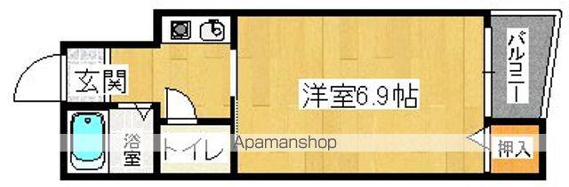 ミドゥスジ堺(1K/3階)の間取り写真