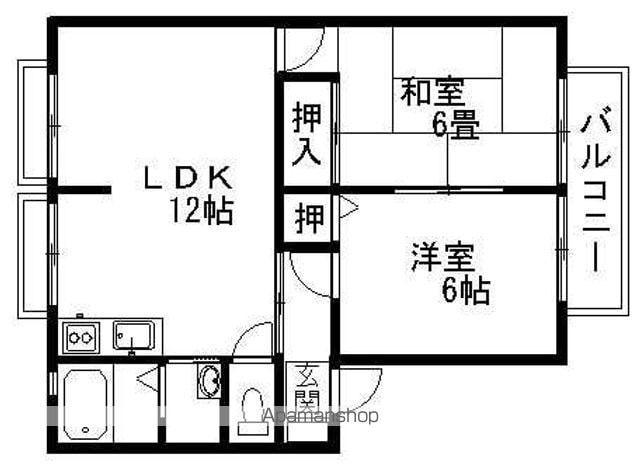 サンライフ永原(2LDK/2階)の間取り写真