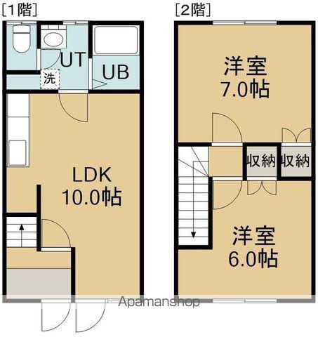 メゾンドはまなすⅡ(2LDK/1階)の間取り写真