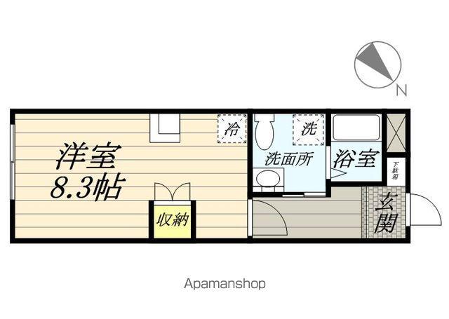 パティオ駒岡18号館A号棟(ワンルーム/2階)の間取り写真