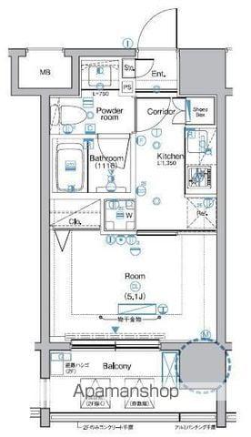 SYNEX赤塚駅前(1K/3階)の間取り写真