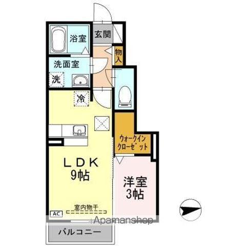 NOBLE(1LDK/1階)の間取り写真