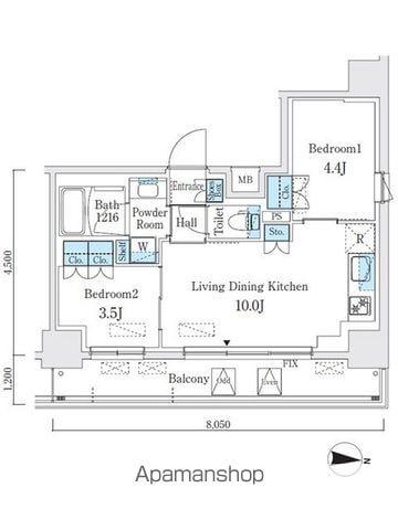 クインテット錦糸公園(2LDK/10階)の間取り写真