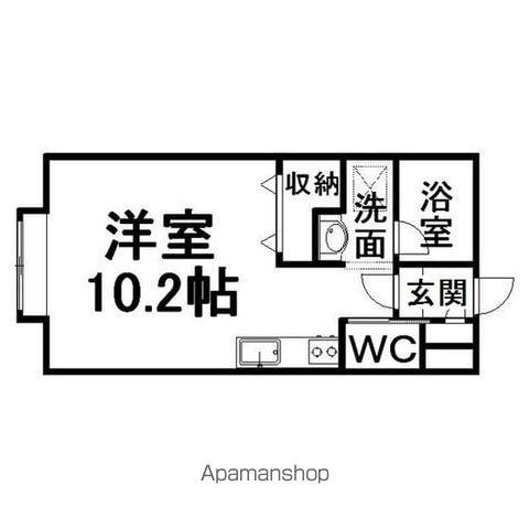 カレッジタウンⅧ(ワンルーム/2階)の間取り写真