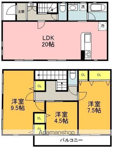 小呂町戸建(3LDK/1階)の間取り写真