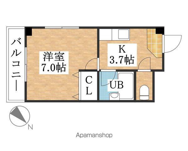 サンピア丸野(1K/2階)の間取り写真