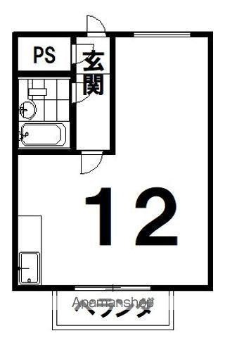 パールハイム(ワンルーム/2階)の間取り写真