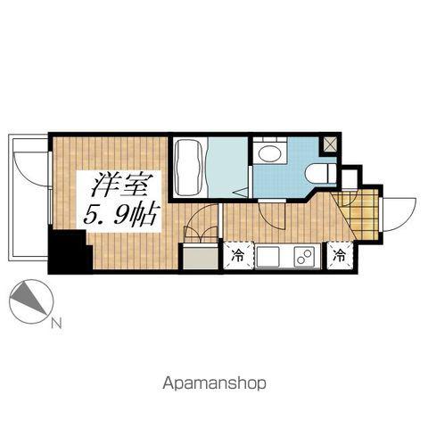 BANDOBASHI KNOTS(1K/4階)の間取り写真