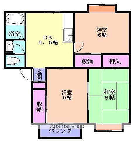 メンバーズタウン桜町A(3DK/1階)の間取り写真