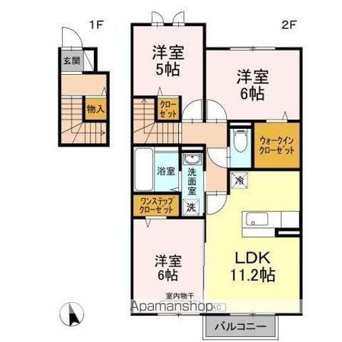 WHITE WIT(3LDK/2階)の間取り写真