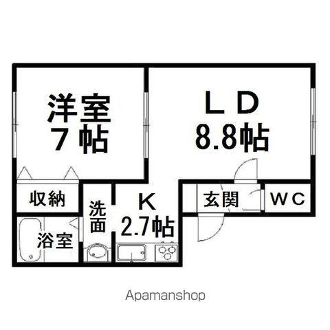 リバティ水芭蕉(1LDK/1階)の間取り写真