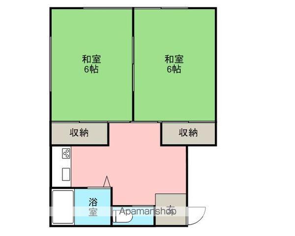 コーポクドウC棟(2DK/2階)の間取り写真