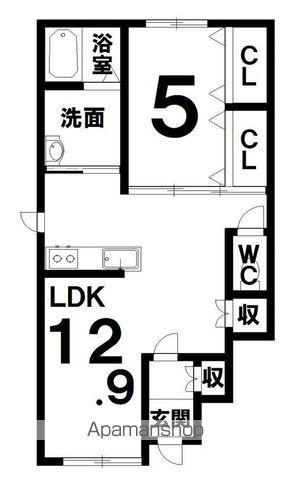 エミアスⅠ(1LDK/1階)の間取り写真