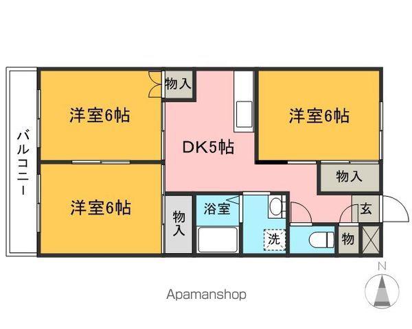 キャンベル30(3DK/3階)の間取り写真