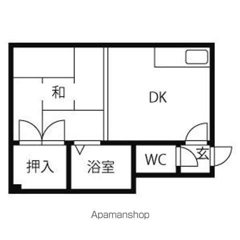 わかくさハイツ(ワンルーム/1階)の間取り写真