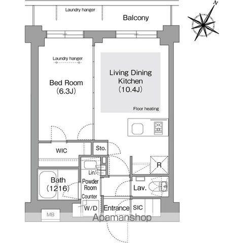 コンフォリア・リヴ文京護国寺(1LDK/4階)の間取り写真