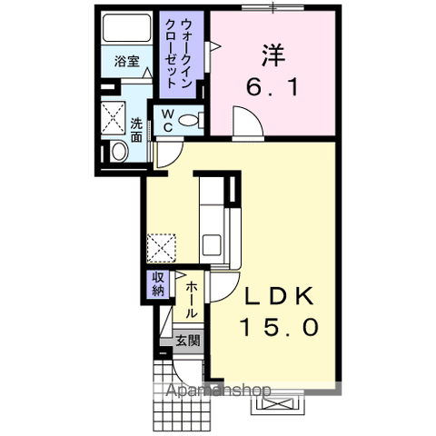 ウッドビレッジⅦ(1LDK/1階)の間取り写真