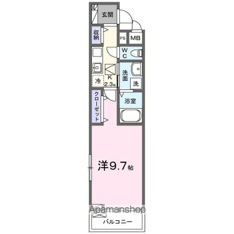 サイカス新屋敷(1K/1階)の間取り写真