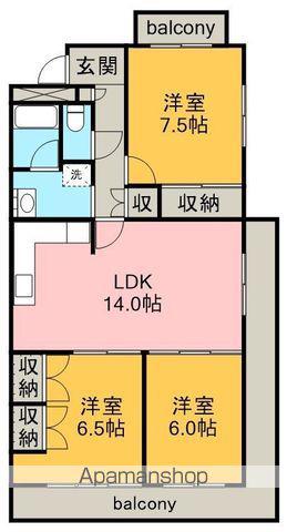 ホワイトキャッスル平針Ⅵ(3LDK/5階)の間取り写真