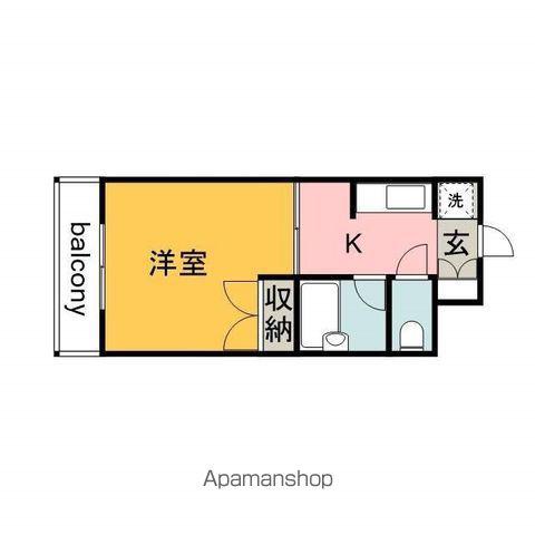 パティシェール吉川Ⅱ(1K/4階)の間取り写真