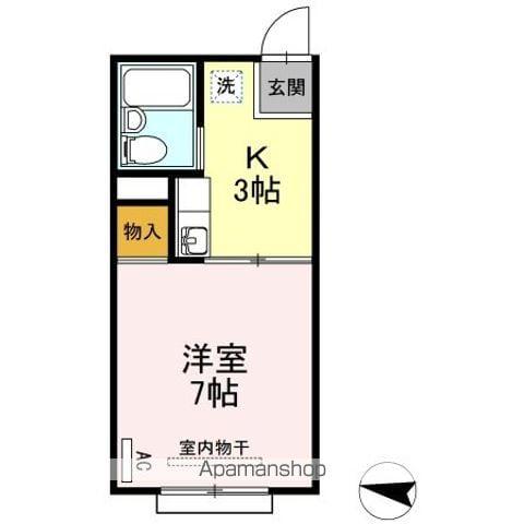 キャッスルハイツ(1K/2階)の間取り写真