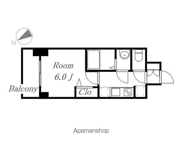アステリ鶴舞テーセラ(1K/2階)の間取り写真