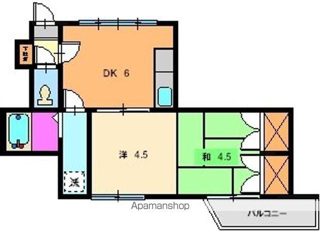21コスモス恒久(2DK/4階)の間取り写真