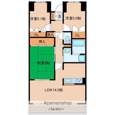 グラスランド21(3LDK/3階)の間取り写真