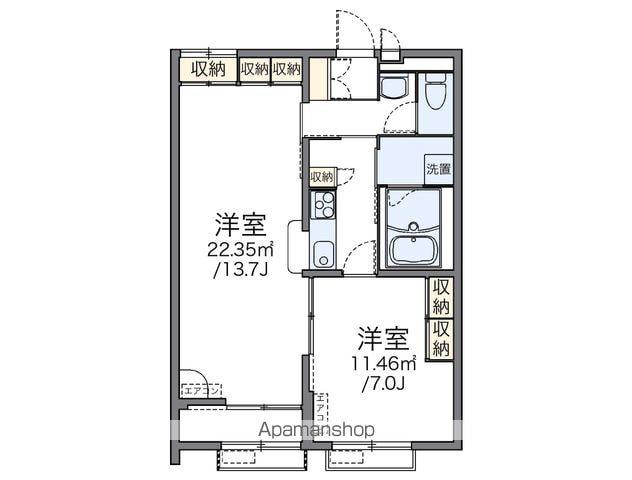 レオパレスアルタイルⅡ(1LDK/2階)の間取り写真