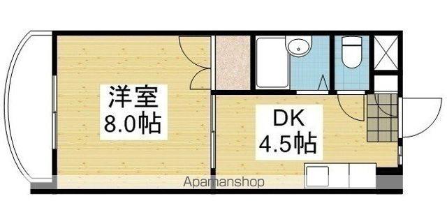 R5マンション(1DK/2階)の間取り写真