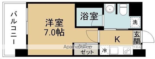 MKK中田(1K/3階)の間取り写真