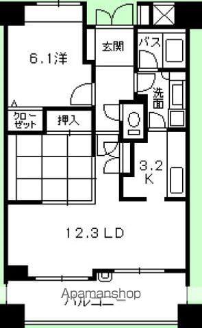 アーバングランディア庚午(2LDK/4階)の間取り写真