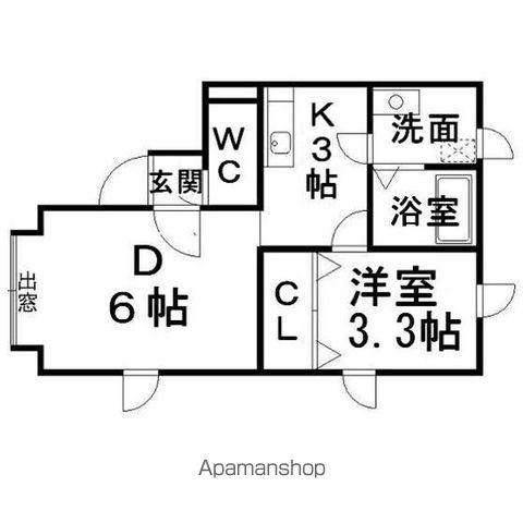 パークアベニューⅡ(1DK/2階)の間取り写真