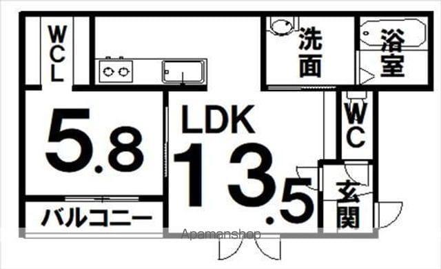 AQUA COURT(1LDK/3階)の間取り写真