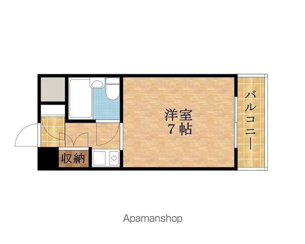 シャトー辰巳(ワンルーム/6階)の間取り写真