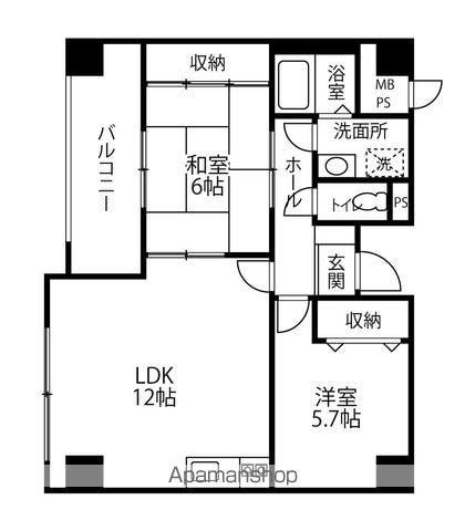 ウィルシャー高尾台(2LDK/1階)の間取り写真