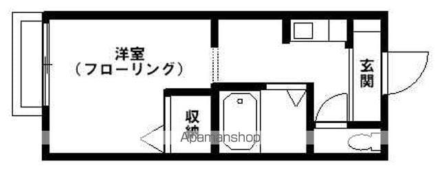 フォンテンブロー(1K/2階)の間取り写真