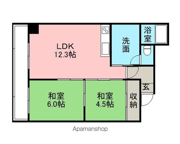 ドミ西野(2LDK/3階)の間取り写真