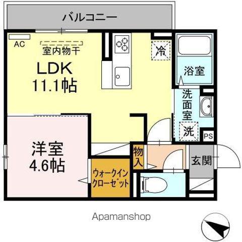 DーROOM内山Ⅱ(1LDK/1階)の間取り写真