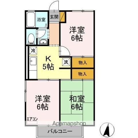 パールハイツ海老原38(3K/2階)の間取り写真