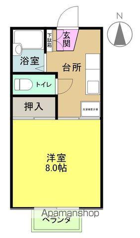 ペガサス館(1K/2階)の間取り写真